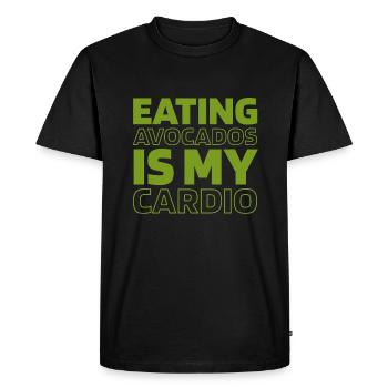 Citation cardio amusante à l’avocat - T-shirt Premium bio Homme - noir - Devant - Nico (187cm)