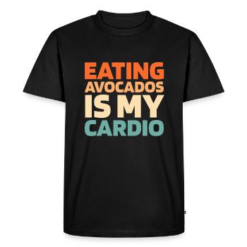Citation cardio amusante à l’avocat - T-shirt Premium bio Homme - noir - Devant - Nico (187cm)