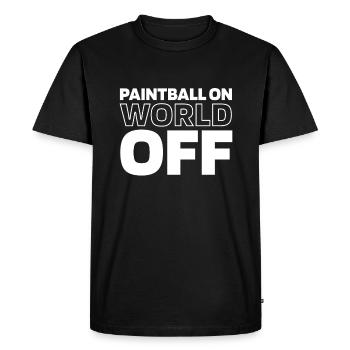 Paintball Paintball On World Off - Men's Premium Organic T-Shirt - black - Front - Nico (187cm)