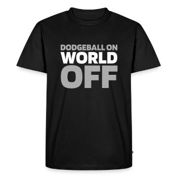 Völkerball Dodgeball On World Off - Men's Premium Organic T-Shirt - black - Front - Nico (187cm)
