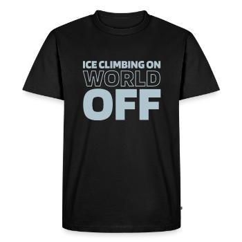 Eisklettern Ice Climbing sur World Off - T-shirt Premium bio Homme - noir - Devant - Nico (187cm)