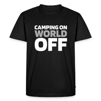 Tent Camping Camping Camping On World Off - Men's Premium Organic T-Shirt - black - Front - Nico (187cm)