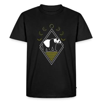 Giant Panda Panda Bear Abstract Moon Phases - Men's Premium Organic T-Shirt - black - Front - Nico (187cm)