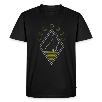 Golden Retriever Abstrait Phases de Lune - T-shirt Premium bio Homme - noir - Devant - Nico (187cm)