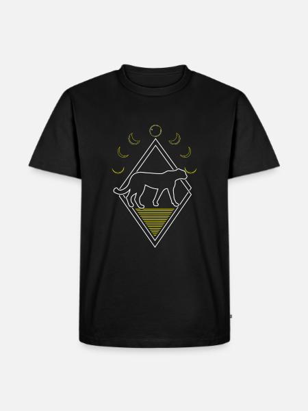 Cheetah Abstract Moon Phases - Men's Premium Organic T-Shirt - black