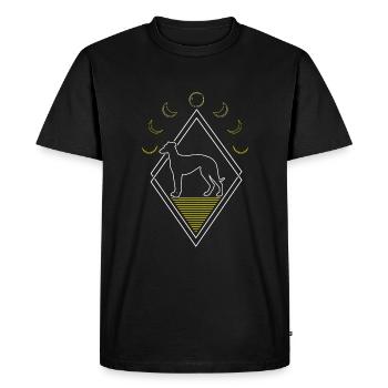 Greyhound Greyhound Abstrait Phases de Lune - T-shirt Premium bio Homme - noir - Devant - Nico (187cm)