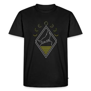Wolf Abstract Moon Phases - Men's Premium Organic T-Shirt - black - Front - Nico (187cm)