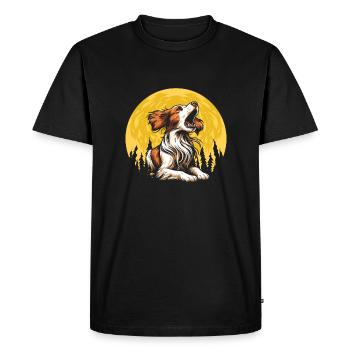 Épagneul breton Moon Hurlement - T-shirt Premium bio Homme - noir - Devant - Nico (187cm)