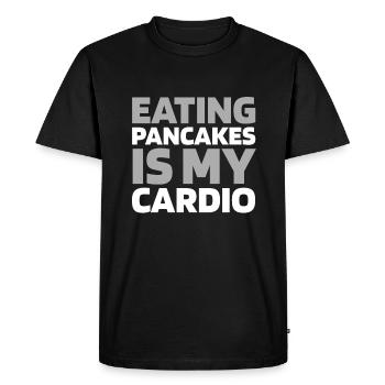 Crêpes Citation cardio drôle - T-shirt Premium bio Homme - noir - Devant - Nico (187cm)