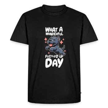 Cane Corso Drôle Jour de merde - T-shirt Premium bio Homme - noir - Devant - Nico (187cm)