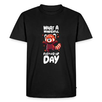 Red Panda Drôle Jour de merde - T-shirt Premium bio Homme - noir - Devant - Nico (187cm)