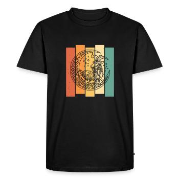 Phases de la Lune Tribale de la Chèvre - T-shirt Premium bio Homme - noir - Devant - Nico (187cm)