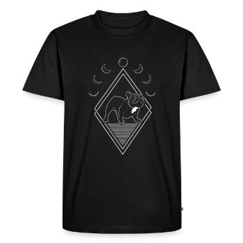 Bulldog Moon Phases - Men's Premium Organic T-Shirt - black - Front - Nico (187cm)