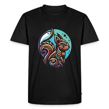 Squirrel Moon Phases - Men's Premium Organic T-Shirt - black - Front - Nico (187cm)