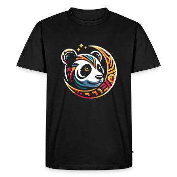 Panda géant Panda Ours Panda Phases de lune - T-shirt Premium bio Homme - noir - Devant - Nico (187cm)
