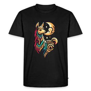 Lama Llama Moon Phases - Men's Premium Organic T-Shirt - black - Front - Nico (187cm)
