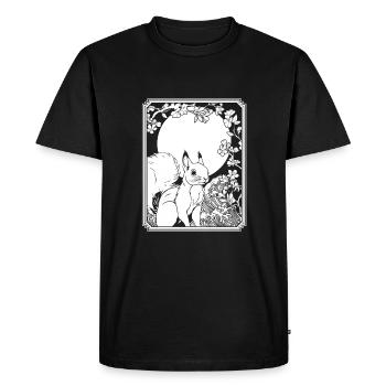 Écureuil Japon Fleur De Cerisier Lune - T-shirt Premium bio Homme - noir - Devant - Nico (187cm)