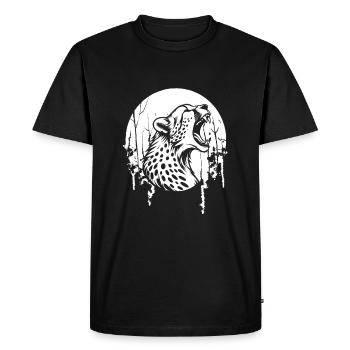 Hurlement de la lune guépard - T-shirt Premium bio Homme - noir - Devant - Nico (187cm)