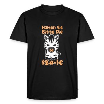 Zèbre, s’il vous plaît, taisez-vous - T-shirt Premium bio Homme - noir - Devant - Nico (187cm)