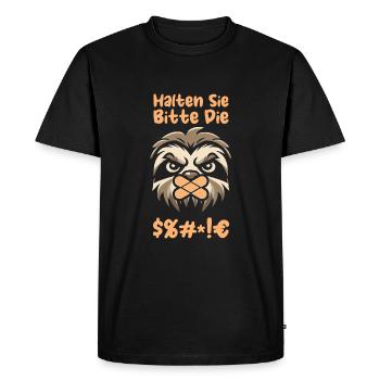 Paresseux, s’il te plaît, ferme ta gueule - T-shirt Premium bio Homme - noir - Devant - Nico (187cm)
