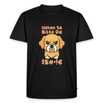 Golden Retrievers, s’il vous plaît, taisez-vous - T-shirt Premium bio Homme - noir - Devant - Nico (187cm)