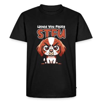 Brittany Spaniel taisez-vous s’il vous plaît taisez-vous - T-shirt Premium bio Homme - noir - Devant - Nico (187cm)