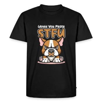 Bull Terrier, taisez-vous, s’il vous plaît, taisez-vous - T-shirt Premium bio Homme - noir - Devant - Nico (187cm)