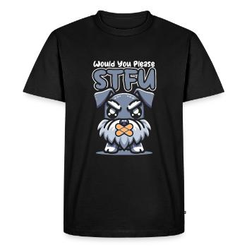 Schnauzer Chien taisez-vous s’il vous plaît taisez-vous - T-shirt Premium bio Homme - noir - Devant - Nico (187cm)