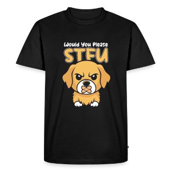 Golden Retriever, taisez-vous, s’il vous plaît, taisez-vous - T-shirt Premium bio Homme - noir - Devant - Nico (187cm)