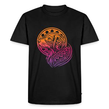 Épagneul breton Tribal Phases de lune - T-shirt Premium bio Homme - noir - Devant - Nico (187cm)