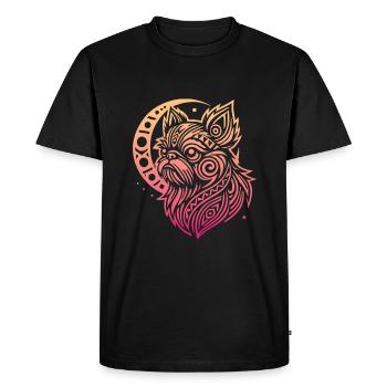 Brussels Griffon Tribal Moon Phases - Men's Premium Organic T-Shirt - black - Front - Nico (187cm)