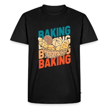 Boulangerie Boulangerie Boulangerie - T-shirt Premium bio Homme - noir - Devant - Nico (187cm)