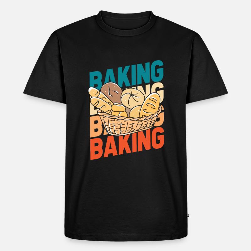 Backen Bäcker Bäckerei - Männer Premium Bio T-Shirt - Schwarz