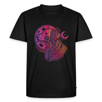 Phases de lune tribales dalmates - T-shirt Premium bio Homme - noir - Devant - Nico (187cm)