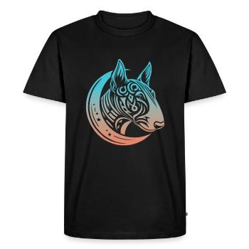 Bull Terrier Tribal Phases de Lune - T-shirt Premium bio Homme - noir - Devant - Nico (187cm)
