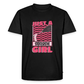 Squash juste une fille de squash - T-shirt Premium bio Homme - noir - Devant - Nico (187cm)