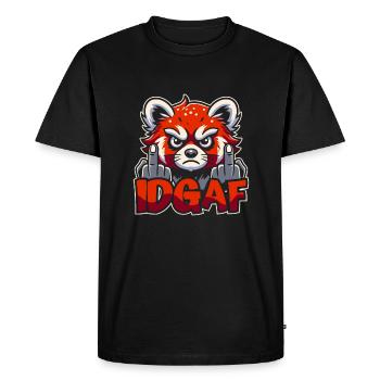 Panda roux Idgaf - T-shirt Premium bio Homme - noir - Devant - Nico (187cm)