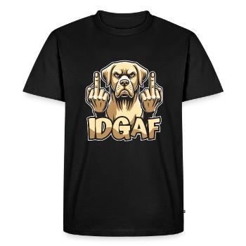 Labrador Idgaf - Men's Premium Organic T-Shirt - black - Front - Nico (187cm)