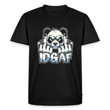 Panda géant Panda Ours Idgaf - T-shirt Premium bio Homme - noir - Devant - Nico (187cm)