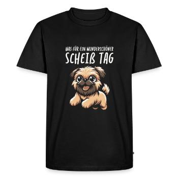 Brussels Griffon Beautiful day - Men's Premium Organic T-Shirt - black - Front - Nico (187cm)
