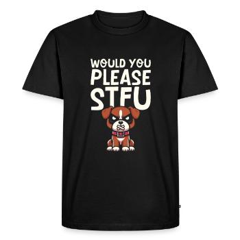 Boxer Chien Boxer allemand Boxer se taire - T-shirt Premium bio Homme - noir - Devant - Nico (187cm)