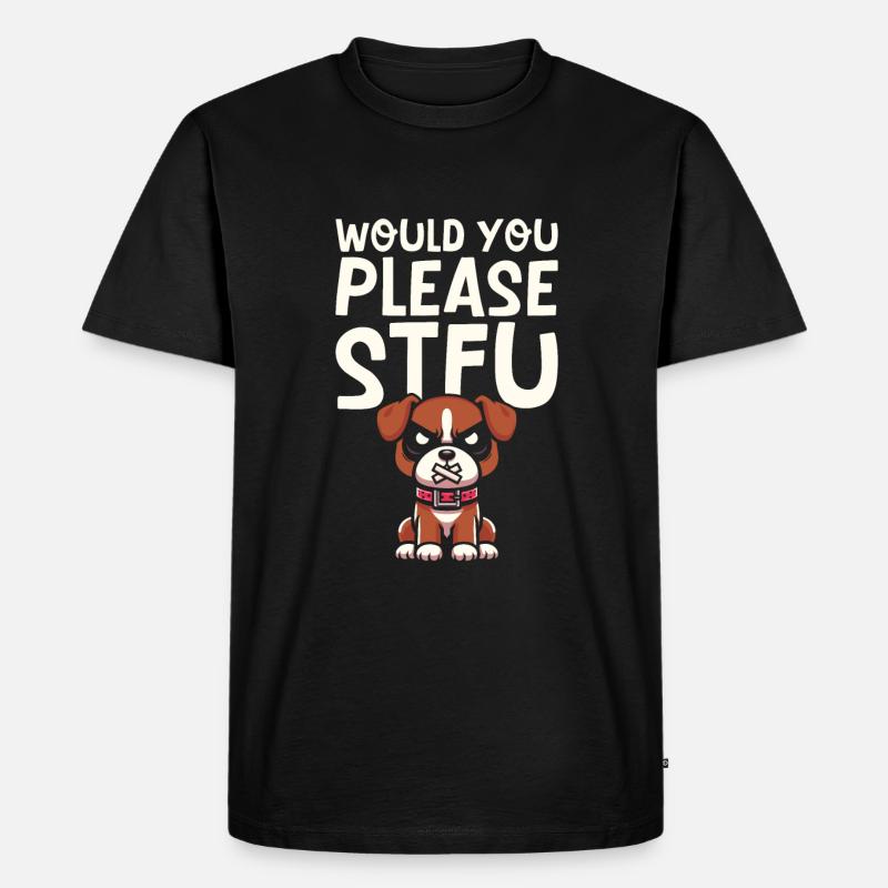Boxer Hund Deutscher Boxer Stfu - Männer Premium Bio T-Shirt - Schwarz