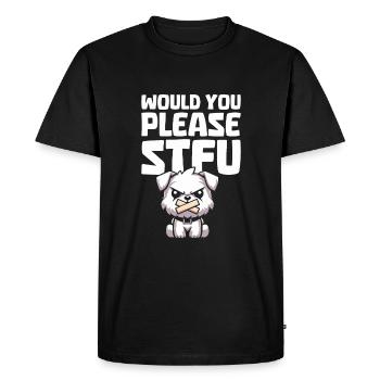 Wheaten Terrier, taisez-vous, s’il vous plaît, taisez-vous - T-shirt Premium bio Homme - noir - Devant - Nico (187cm)