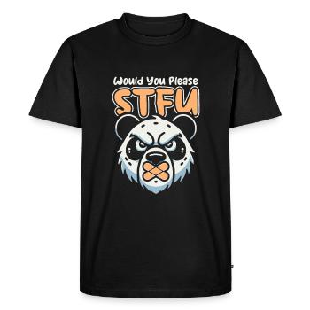 Panda géant Panda Ours se taire - T-shirt Premium bio Homme - noir - Devant - Nico (187cm)