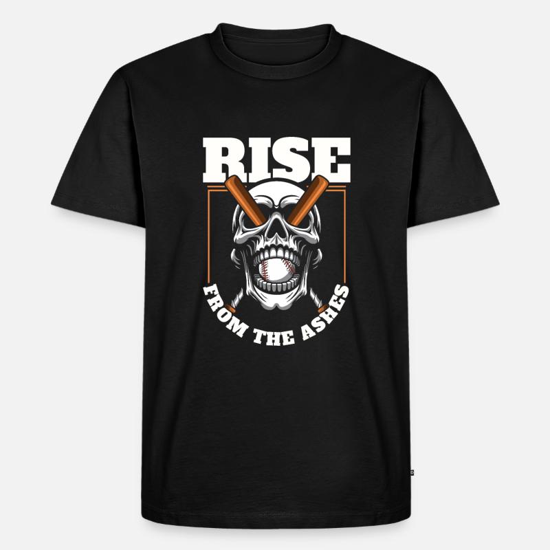 Baseball Schädel - Männer Premium Bio T-Shirt - Schwarz