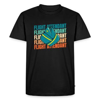 Flight Attendant Stewardess - Men's Premium Organic T-Shirt - black - Front - Nico (187cm)
