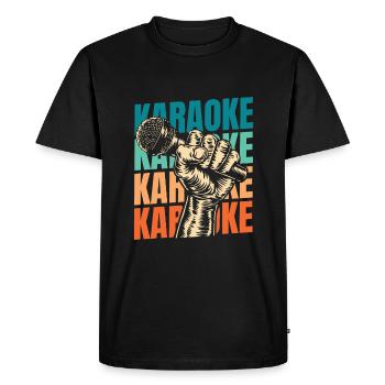 Karaoke - Men's Premium Organic T-Shirt - black - Front - Nico (187cm)