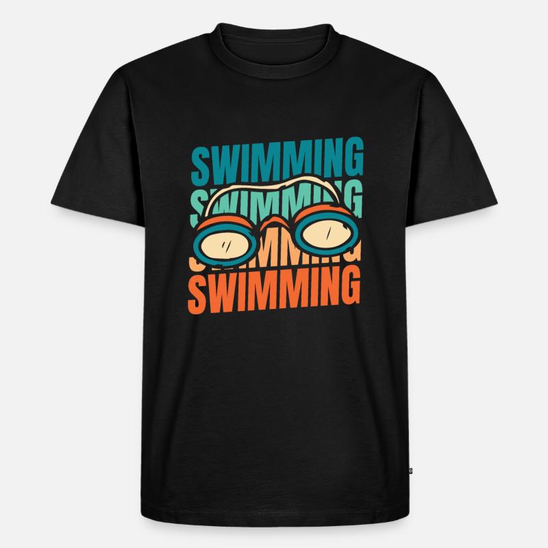 Schwimmen Schwimmer - Männer Premium Bio T-Shirt - Schwarz