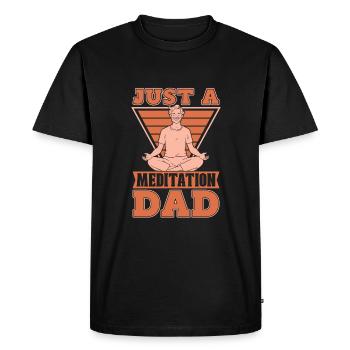 Méditation Méditer juste un papa de méditation - T-shirt Premium bio Homme - noir - Devant - Nico (187cm)