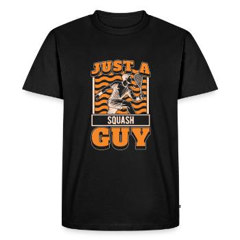 Squash Just A Squash Guy - Men's Premium Organic T-Shirt - black - Front - Nico (187cm)
